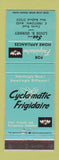 Matchbook Cover - Frigidaire Refrigerators Louis Gurney East Freetown MA