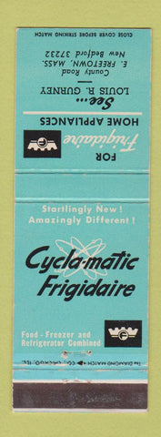 Matchbook Cover - Frigidaire Refrigerators Louis Gurney East Freetown MA
