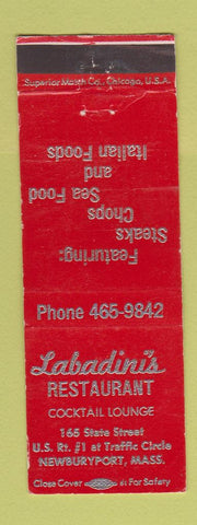Matchbook Cover - Labadini's Restaurant Newburyport MA Italian