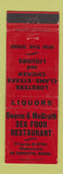 Matchbook Cover - Dream & McGrath Seafood Plymouth MA WEAR