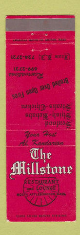 Matchbook Cover - The Millstone Restaurant North Attleborough MA
