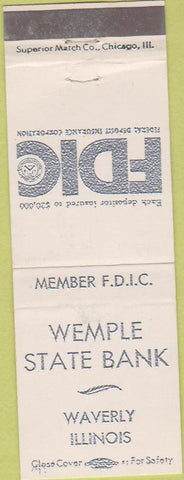 Matchbook Cover - Wemple State Bank Waverly IL