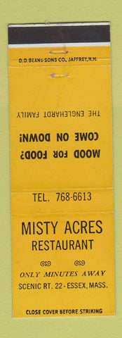 Matchbook Cover - Misty Acres Restaurant Essex MA WORN