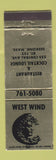 Matchbook Cover - West Wind Restaurant Seekonk MA WEAR