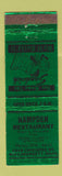 Matchbook Cover - Hampden Restaurant Willimansett MA WORN GREEN
