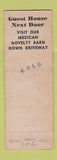 Matchbook Cover - F2 Restaurant Coffee Shop Sheffield MA