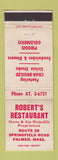 Matchbook Cover - Robert's Restaurant Palmer MA WEAR
