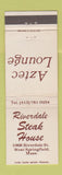 Matchbook Cover - Riverdale Steak House West Springfield MA