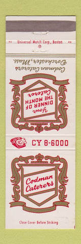 Matchbook Cover - Codman Catering Dorchester MA