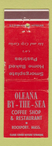 Matchbook Cover - Oleana by the Sea Restaurant Rockport MA WEAR