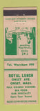 Matchbook Cover - Royal Lunch Wareham MA low phone # WEAR