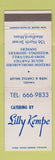 Matchbook Cover - Lilly Kempe Catering Swedish Smorgasbord Medford MA