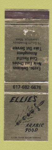 Matchbook Cover - Ellie's Arabic Food Lawrence MA WEAR