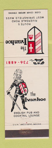 Matchbook Cover - Ivanhoe Restaurant West Springfield MA