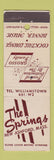 Matchbook Cover - The Springs Restaurant New Ashford MA WEAR