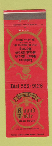 Matchbook Cover - Round Table Steak House Brockton MA