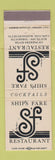 Matchbook Cover - Ship's Fare Restaurant Yarmouth MA