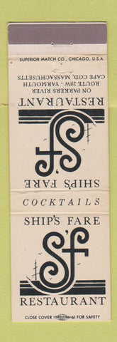 Matchbook Cover - Ship's Fare Restaurant Yarmouth MA