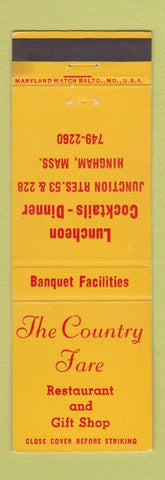 Matchbook Cover - The Country Fare Restaurant Hingham MA