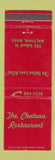 Matchbook Cover - The Chateau Restaurant Waltham MA