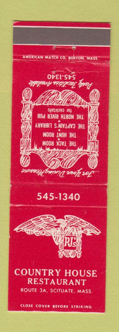 Matchbook Cover - Country House Restaurant Scituate MA