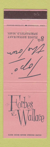 Matchbook Cover - Forbes and Wallace Springfield MA restaurant