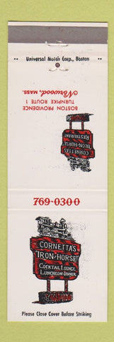 Matchbook Cover - Cornetta's Iron Horse Restaurant Norwood MA WEAR #1