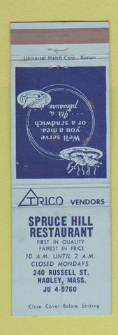 Matchbook Cover - Spruce Hill Restaurant Hadley MA WEAR