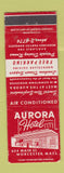 Matchbook Cover - Aurora Hotel Worcester MA