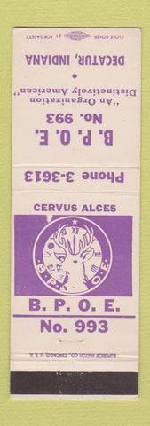 Matchbook Cover - Elks Lodge Decatur IN