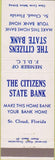 Matchbook Cover - Citizens State Bank St Cloud FL