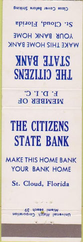 Matchbook Cover - Citizens State Bank St Cloud FL