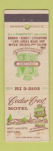 Matchbook Cover - Cedar Crest Motel West Lafayette IN WEAR