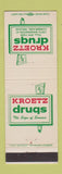 Matchbook Cover - Kroetz Drugs Cumberland IN