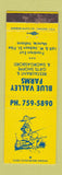 Matchbook Cover - Blue Valley Farms Restaurant Muncie IN WEAR