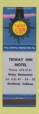Matchbook Cover - Triway Inn Motel Kentland IN