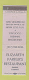 Matchbook Cover - Elizabeth Parker's Restaurant Richmond IN