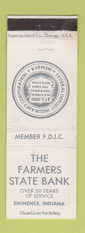 Matchbook Cover - Farmers State Bank Eminence IN