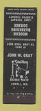 Matchbook Cover - John Gray Barber Shop Lowell IN