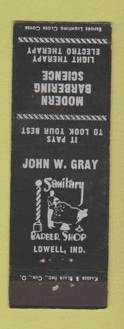 Matchbook Cover - John Gray Barber Shop Lowell IN