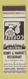 Matchbook Cover - Kenny and Margie's Restaurant Kentland IN