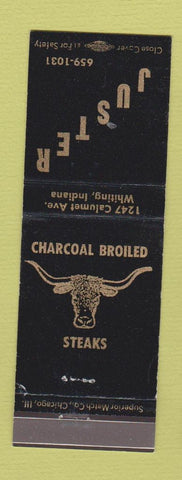 Matchbook Cover - Juster Steaks Whiting IN