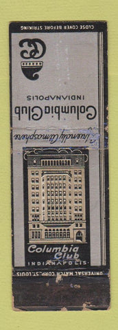 Matchbook Cover - Columbia Club Indianapolis IN WORN
