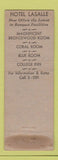 Matchbook Cover - Hotel LaSalle South Bend IN Brandywine Room WEAR