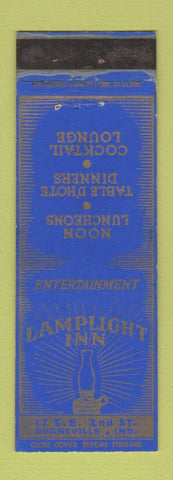 Matchbook Cover - Lamplight Inn Evansville IN WORN