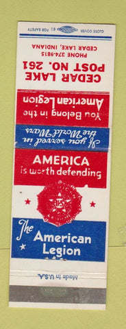 Matchbook Cover - American Legion Cedar Lake IN