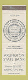 Matchbook Cover - Arlington State Bank Arlington IN