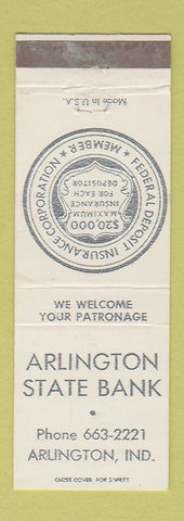 Matchbook Cover - Arlington State Bank Arlington IN
