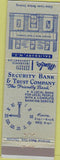 Matchbook Cover - Security Bank Salisbury NC