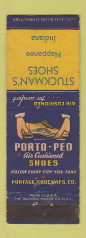 Matchbook Cover - Porto Ped Shoes Stuckman's Nappanee IN WEAR